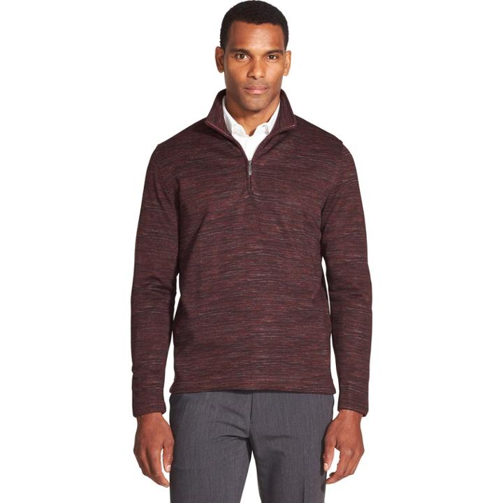 Men's Van Heusen Slim-fit Fleece Quarter-zip Sweater, Size: Xxl, Brt Pink