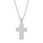 Sterling Silver Cross Pendant Necklace, Women's, Size: 18, Grey