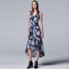 Women's Simply Vera Vera Wang Pleated High-low Maxi Dress, Size: Medium, Dark Blue