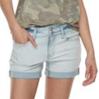 Juniors' So&reg; Double-button Denim Midi Shorts, Teens, Size: 13, Light Blue