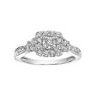 Lovemark 10k White Gold 5/8 Carat T.w. Diamond Square Halo Engagement Ring, Women's, Size: 6.50
