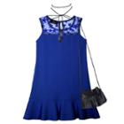 Girls 7-16 Iz Amy Byer Star Lace Shift Dress With Wrap Choker Necklace & Crossbody Purse, Size: 16, Blue (navy)
