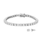 Primrose Sterling Silver Cubic Zirconia Tennis Bracelet & Stud Earring Set, Women's, Size: 7.5, White