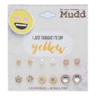 Mudd&reg; Flower Nickel Free Stud Earring Set With Emoji Pin, Women's, Multicolor