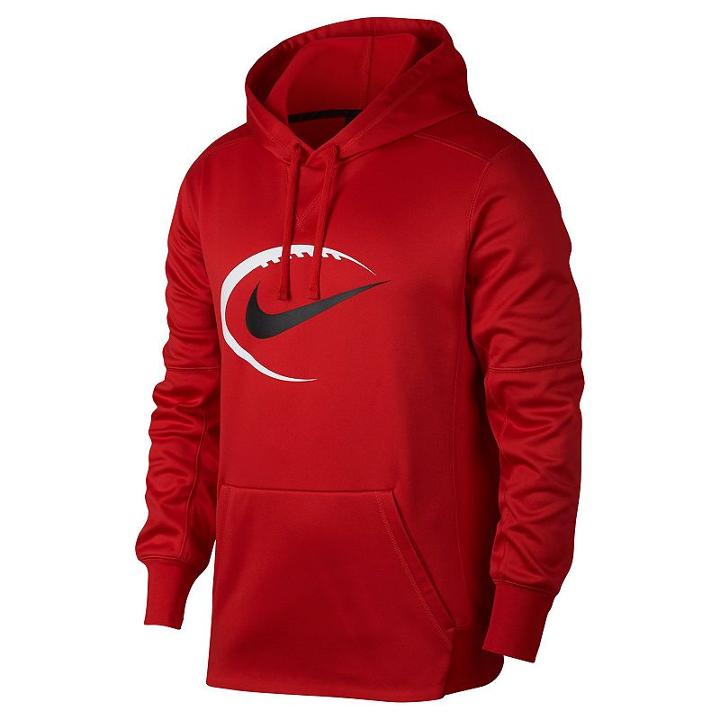 Men's Nike Thermal Football Hoodie, Size: Xl, Dark Pink