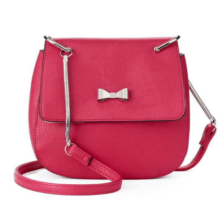 Candie's&reg; Sabrina Crossbody Saddle Bag, Women's, Red