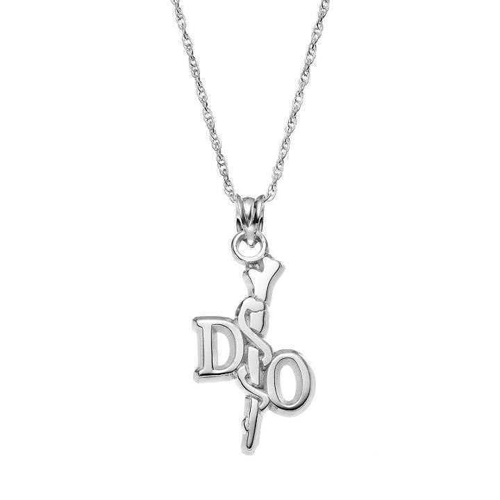 Logoart Sterling Silver Do Caduceus Doctor Pendant Necklace, Women's, Size: 18, Grey