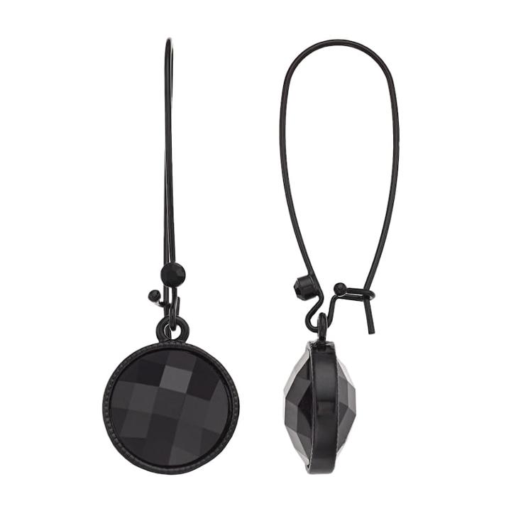 Simply Vera Vera Wang Black Circle Drop Earrings, Women's