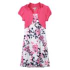 Girls 7-16 & Plus Size Speechless Mock-layered Cardigan Floral Dress With Necklace, Size: 16, Brt Pink