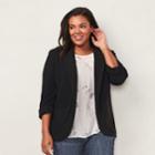 Plus Size Lc Lauren Conrad Notch Collar Blazer, Women's, Size: 24 W, Black