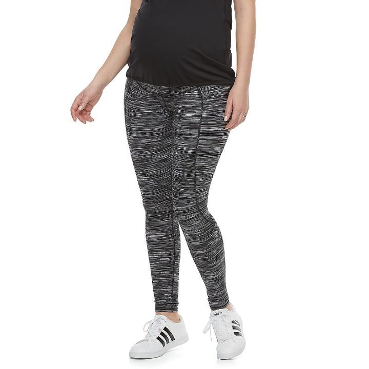 Maternity A:glow Belly Panel Workout Leggings, Women's, Size: S-mat, Black