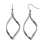 Glittery Twisted Helix Nickel Free Drop Earrings, Women's, Black