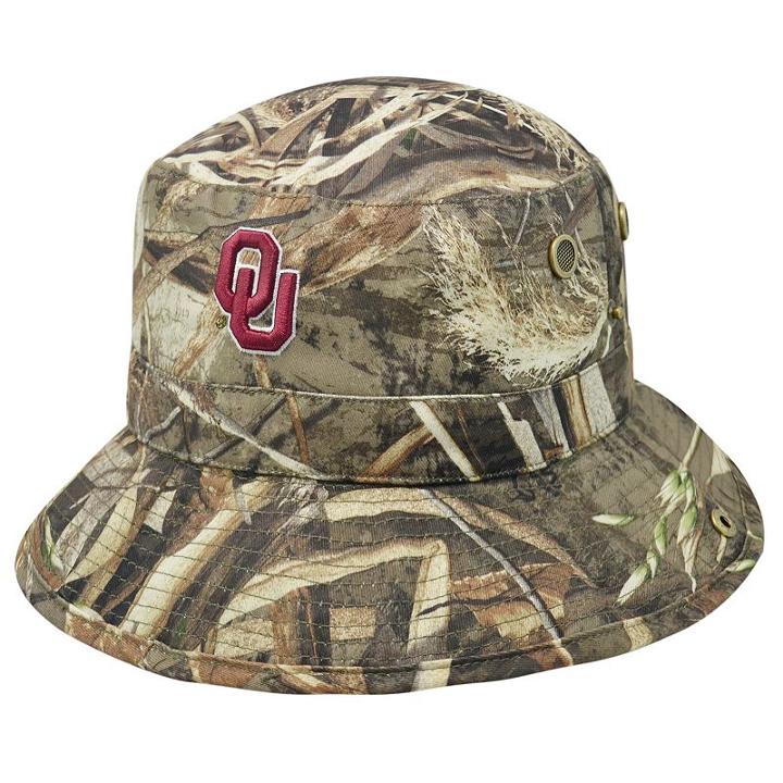 Adult Top Of The World Oklahoma Sooners Realtree Camouflage Boonie Max Bucket Hat, Green Oth
