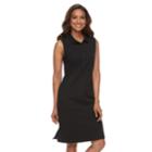 Women's Croft & Barrow&reg; Print Polo Dress, Size: Medium, Black