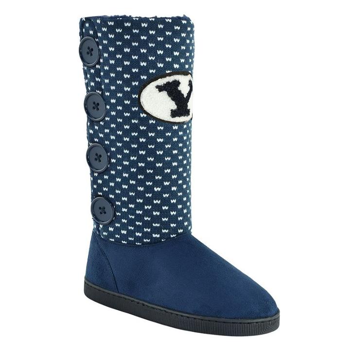 Women's Byu Cougars Button Boots, Size: Large, Blue (navy)