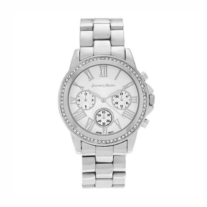 Journee Collection Women's Crystal Watch, Grey