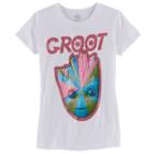 Girls 7-16 Marvel Guardians Of The Galaxy Groot Glitter Graphic Tee, Girl's, Size: Small, White