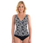 Women's Upstream Waist Minimizer Floral One-piece Swimsuit, Size: 8, Oxford
