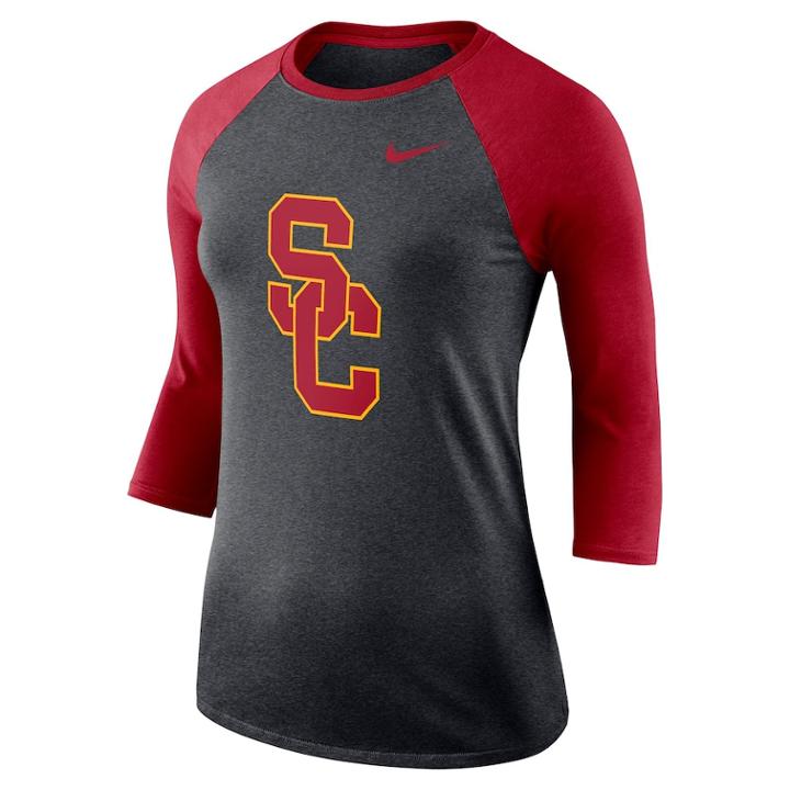 Women's Nike Usc Trojans Baseball Tee, Size: Medium, Grey
