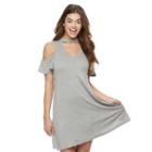 Juniors' Almost Famous Choker Cold-shoulder Dress, Girl's, Size: Small, Silver
