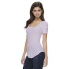 Juniors' Mudd&reg; Crochet Short Sleeve Tee, Girl's, Size: Medium, Brt Purple