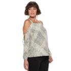 Women's Juicy Couture Georgette Cold Shoulder Top, Size: Medium, Cream Combo
