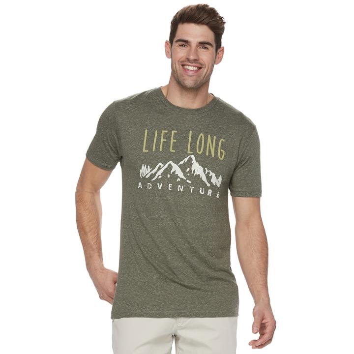 Men's Sonoma Goods For Life&trade; Life Long Adventure Tee, Size: Medium, Dark Green