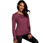 Women's Maidenform Active Thumb Hole Top, Size: Xxl, Purple