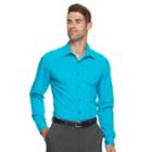 Men's Van Heusen Flex 3 Slim Fit 4-way Stretch Dress Shirt, Size: S 32-33, Turquoise/blue (turq/aqua)
