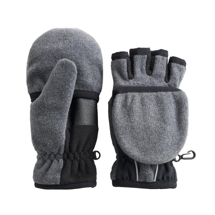 Boys 4-20 Tek Gear Warmtek Convertible Flip-top Mittens, Size: 4-7, Med Grey