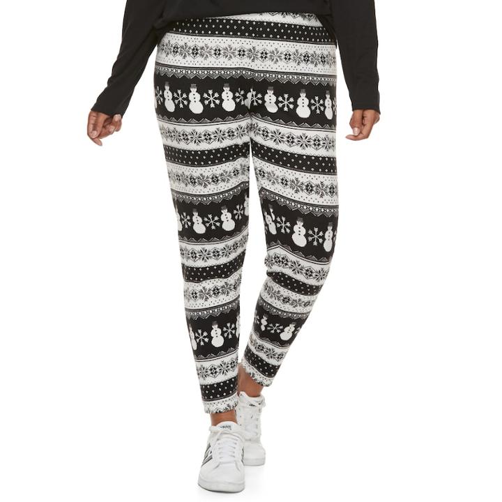 Juniors' Plus Size So&reg; Holiday Leggings, Teens, Size: 3xl, Med Grey