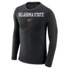 Men's Nike Oklahoma State Cowboys Marled Long-sleeve Dri-fit Tee, Size: Xxl, Black
