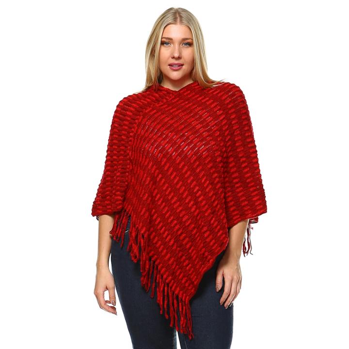 Plus Size White Mark Nixie Poncho, Women's, Red