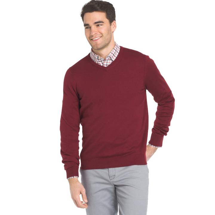 Big & Tall Izod Regular-fit Wool-blend V-neck Sweater, Men's, Size: 3xl Tall, Brt Red