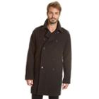 Men's Excelled Double-breasted Wool-blend Military Peacoat, Size: Xl, Grey (charcoal)