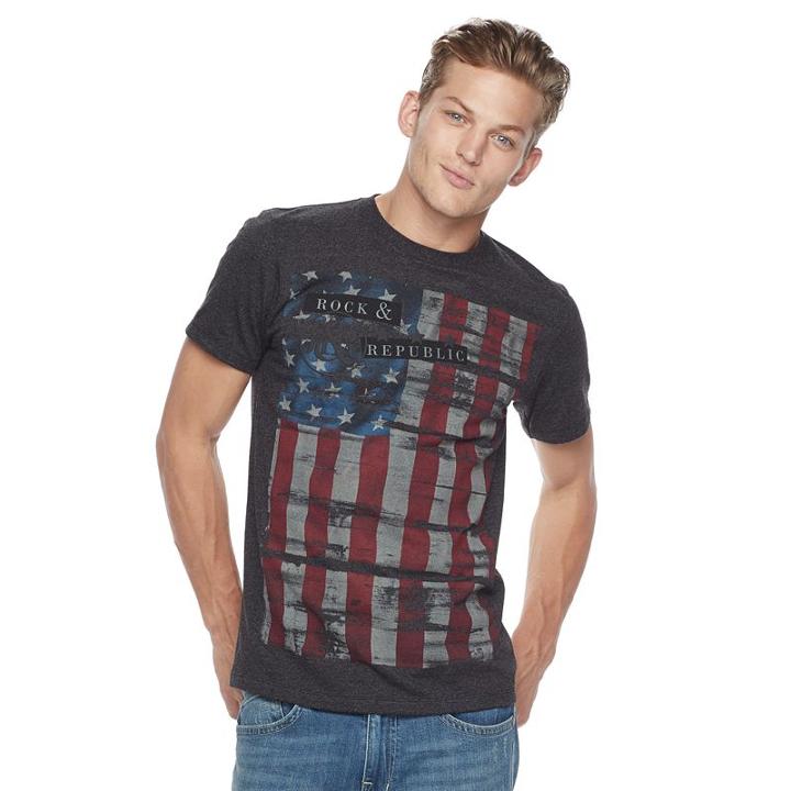 Men's Rock & Republic Textured Flag Tee, Size: Xxl, Oxford