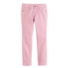 Girls 4-12 Sonoma Goods For Life&trade; Waffle Crocheted Skinny Pants, Size: 7, Light Pink
