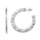 Apt. 9&reg; Nickel Free Hammered Hoop Earrings, Women's, Silver