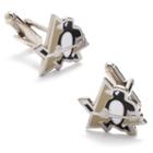 Pittsburgh Penguins Rhodium-plated Cuff Links, Men's, Multicolor