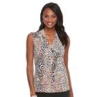 Women's Dana Buchman Knot-front Top, Size: Medium, Lt Orange
