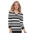 Women's Croft & Barrow&reg; V-neck Jersey Sweater, Size: Xl, Black