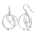 Primrose Sterling Silver Interlocking Hoop Drop Earrings, Women's, Grey