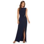 Women's Chaps Embellished Knot-back Evening Gown, Size: 14, Blue (navy)