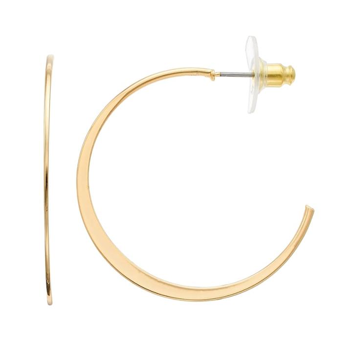 Lc Lauren Conrad Flat Tube Nickel Free Semi-hoop Earrings, Women's, Multicolor