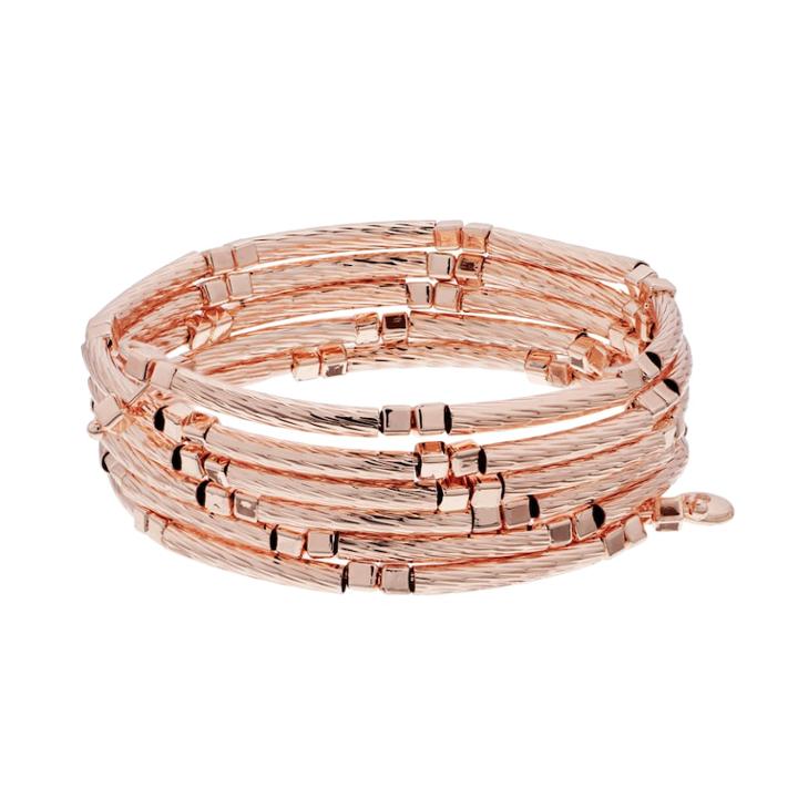 Rose Gold Tone Coil Metal Bracelet, Women's, Pink
