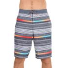 Men's Speedo Ingrain Stripe Board Shorts, Size: Large, Dark Grey