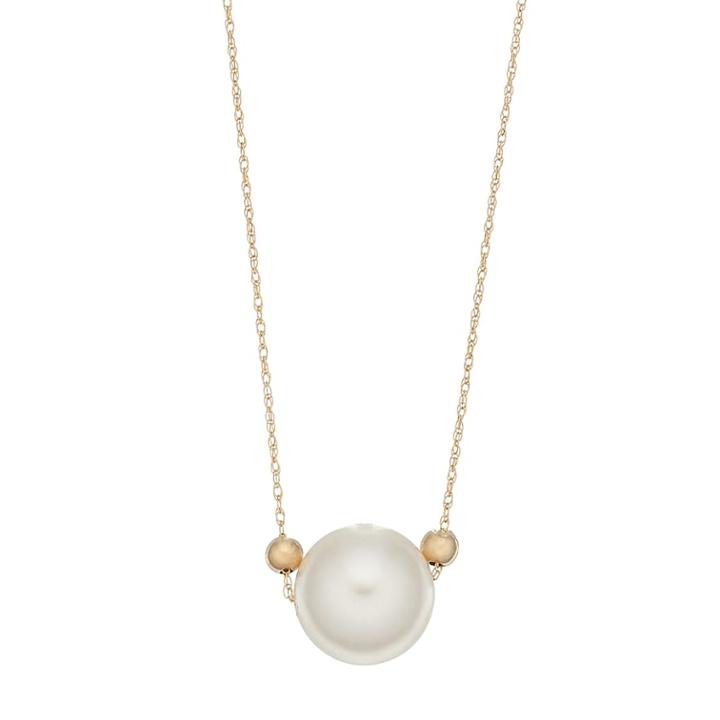 14k Gold Freshwater Cultured Pearl & Bead Necklace, Women's, Size: 18, White