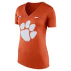Women's Nike Clemson Tigers Striped Bar Tee, Size: Large, Orange