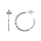 Primrose Sterling Silver Hammered Semi-hoop Earrings, Women's, Grey