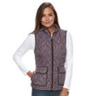 Women's Croft & Barrow&reg; Zip-up Quilted Vest, Size: Xxl, Med Purple